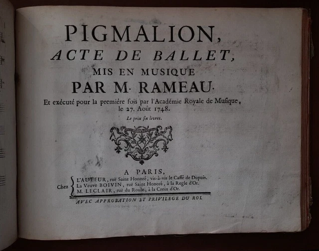 3 éditions originales de partitions reliées en 1 vol, Rebel, Francoeur, Rameau