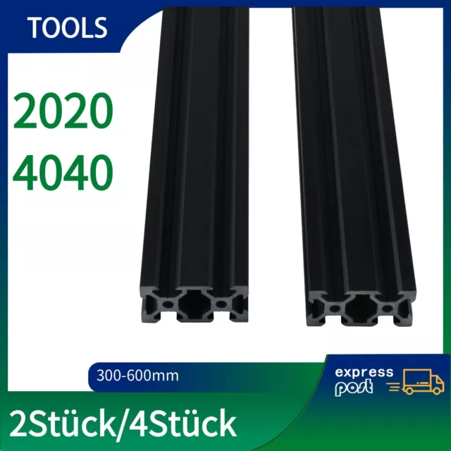 2/4St 2020 2040 ALU Profil Aluprofil  Aluminium Profil T/V-Schlitz 300-600mm CNC