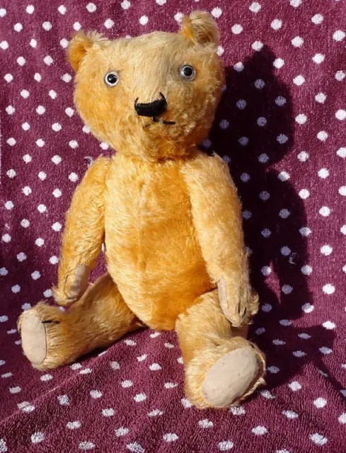 Vintage antique Jointed Teddy Bear mohair jointed growler 43cms tall glass eyes