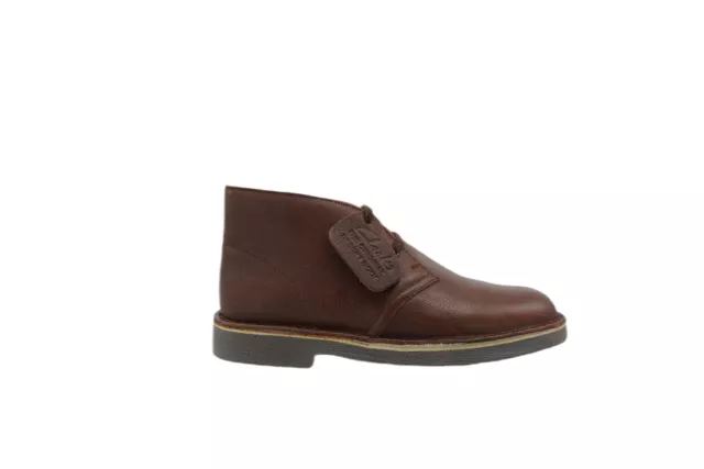 [04837] Clarks Desert Boot Boys Junior Kids Chestnut Brown Leather Wide