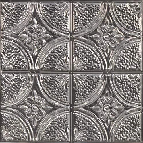NH3922 Camden Antique SSilver Faux Tin Peel & Stick Backsplash Tiles