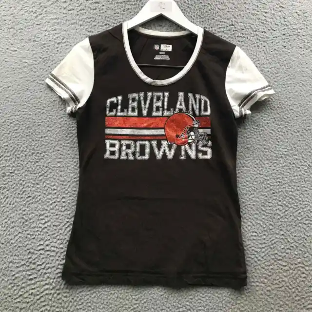 Cleveland Browns NFL T-Shirt Women's M Short Sleeve Graphic Scoop Neck Black*