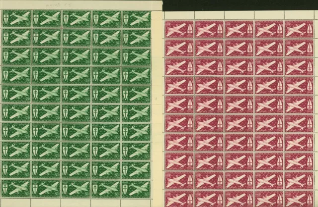 French Guiana 1945- MNH. Yvert Airmalis Nr.: 26/27. Sheet of 50 (EB) AR1-01208