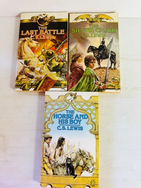 Chronicles of Narnia C.S. Lewis 1990 Mixed Bundle lot Of 3 The Last Battle