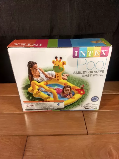 NEW Intex Pool Smiley Giraffe Baby Pool w/ Rings & Noise Makers 44 x 36 x 28.5"