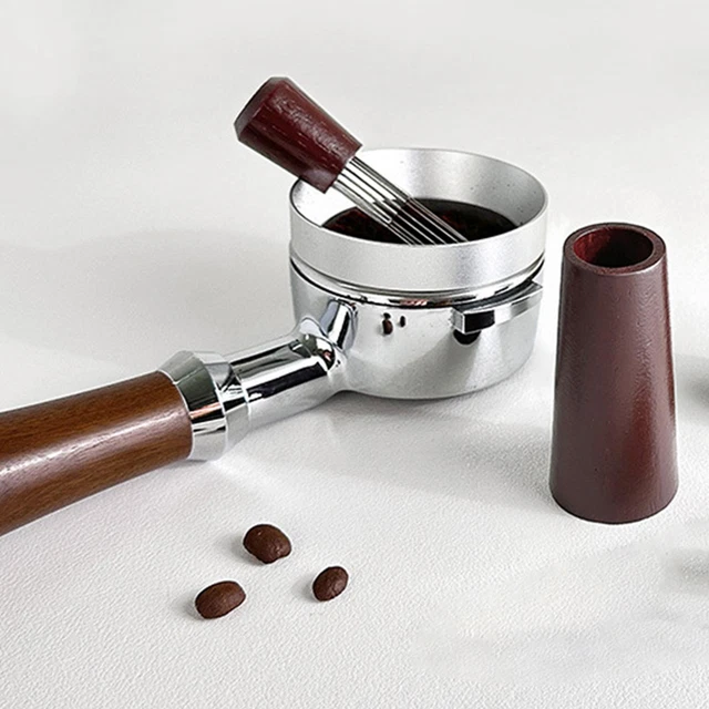 Outil WDT Agitateur à Aiguilles Pour Café Espresso - Distribution Et Tassage Précis, Base Incluse, Aiguilles Inox 58mm