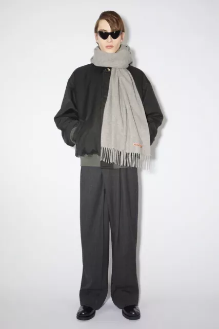 Acne Studios Canada Scarf In Gray Wool Oversized