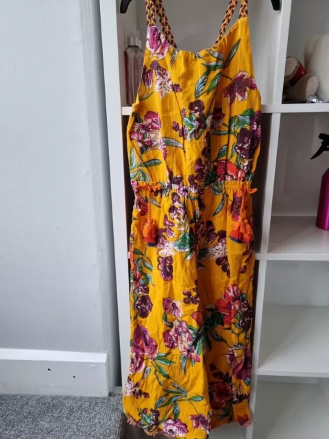 Next Girls Yellow Floral Jumpsuit Playsuit Age 9