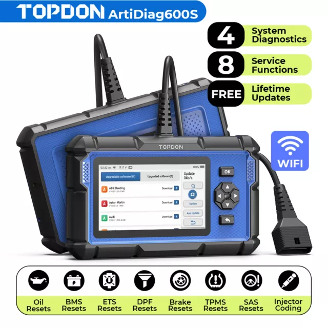 Topdon AD600S OBD2 Car Scanner Engine ABS SRS SAS TPMS EPB Diagnostic Tool