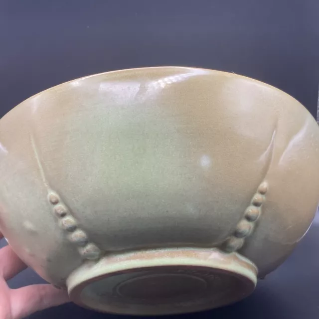 Frankoma Pottery Serving Bowl #224 Prairie Green 8.5” Diameter Vintage