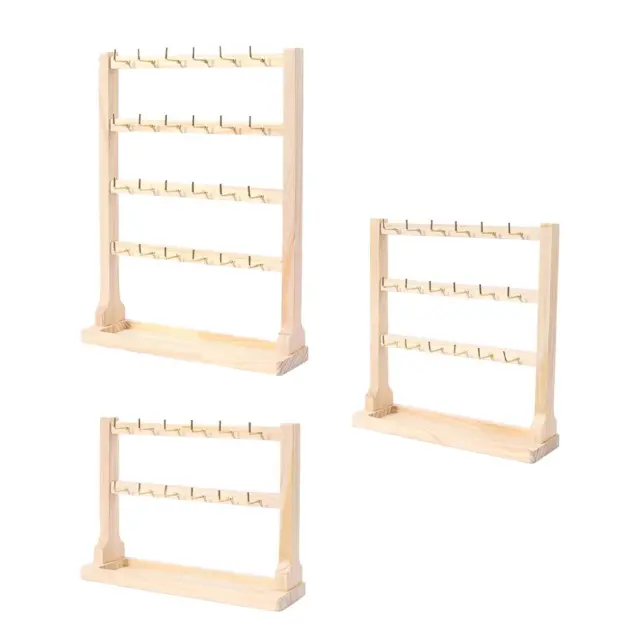 Jewelry Organizer Wooden with Hooks Earring Holder for Rings Necklaces Shows