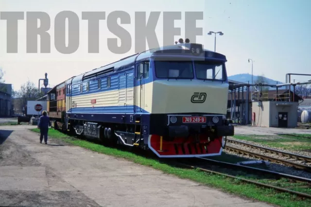35mm Slide CSD Czechoslovakia Railways Diesel Loco 749 249 Sumperk 1996