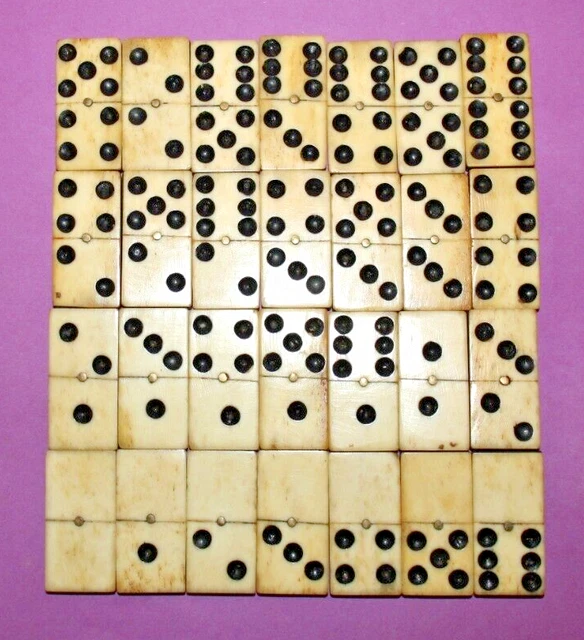 ANCIEN JEU DE Domino Complet En Os Et Ebene Avec Sa Boite EUR 18,00
