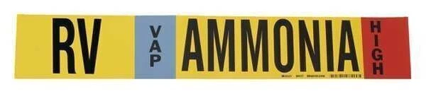 BRADY Ammonia Pipe Marker, RV, 3/4 to 2-1/2In 57977