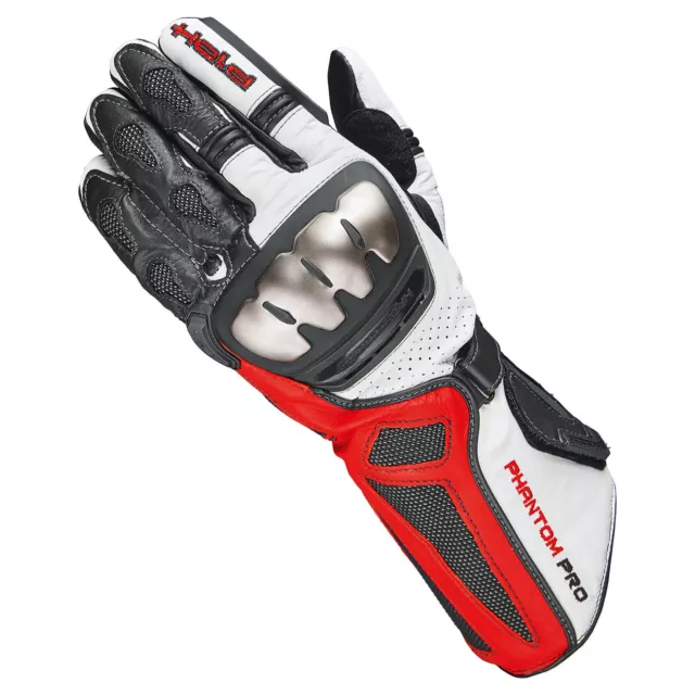 Held Phantom Pro Handschuhe Schwarz/Weiss/Rot 11 Sport/Racing Motorrad Handschuh