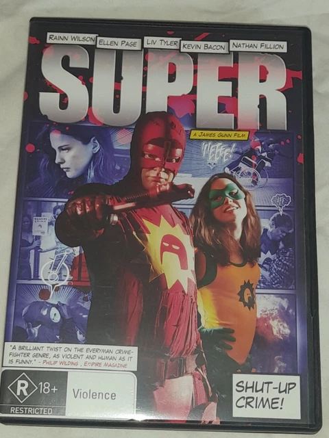 Super DVD 2010 Action Comedy. Rainn Wilson + Ellen Page. R4. VGC. FREE POSTAGE.