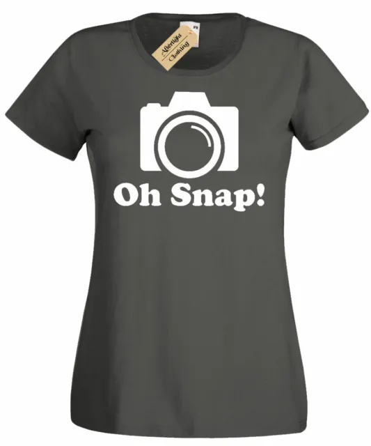 Womens Oh Snap! Funny Photographer T-Shirt Photography Camera ladies top gift