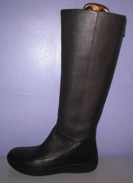 FITFLOP FF-LUX CHOCOLATE Brown Leather Knee High Boots Supercomff Size ...