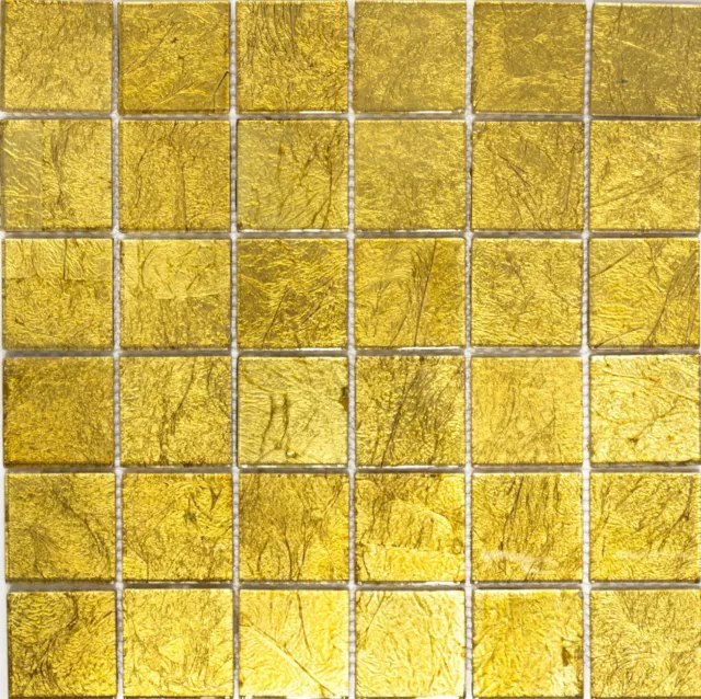 Mosaico de Vidrio Oro Estructura Aseo Cocina Baldosas Espejo WB120-0746 1Matte