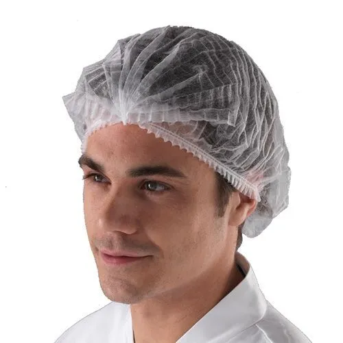 Disposable Hair Net Non-Woven Head Bouffant Hair Cap, 500 QTY, 21", White