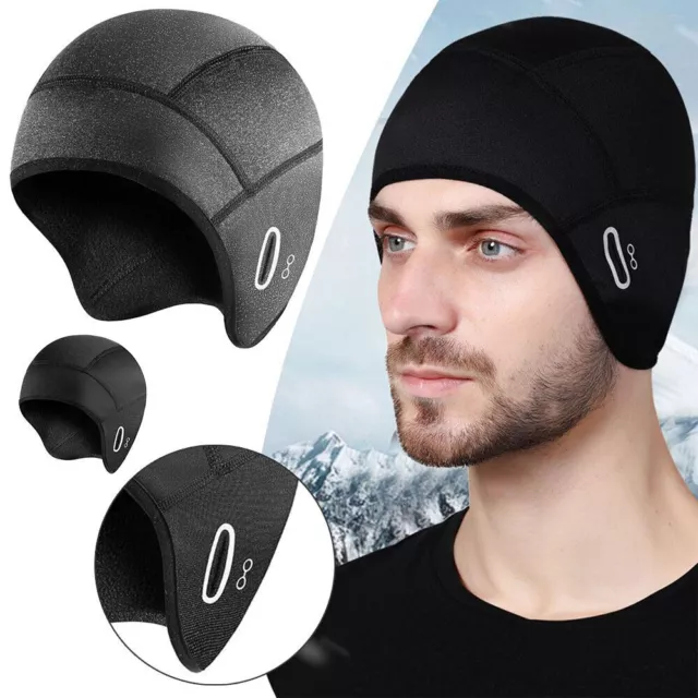 Winter Warm Thermal Cycling Helmet Liner Cover Ears Running Skull Cap Beanie Hat