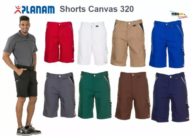 Planam Shorts CANVAS 320 strapazierfähige kurze Herren Arbeitshose viele Farben