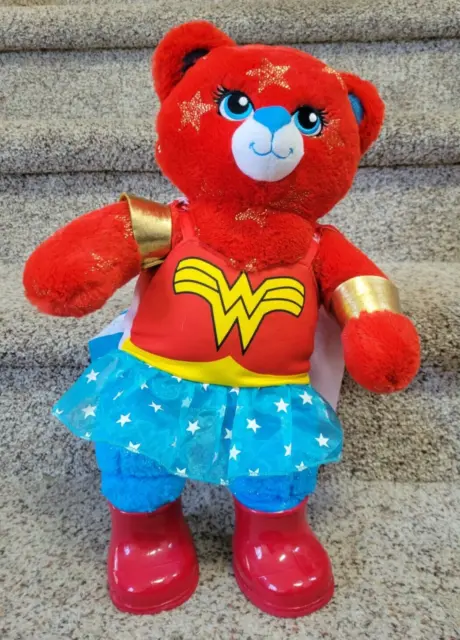 Build a Bear Wonder Women 16" Plush DC Comics Outfit, Cape, Boots, EUC