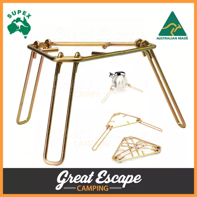 Supex Multi Purpose Steel Tripod - Camp Oven Stand - Camping Kettle Tripod