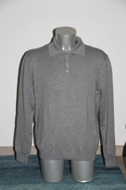 Pretty Man Sweater Collar Polo Silk/Viscose Grey Marion Roth Size 3 (L) New