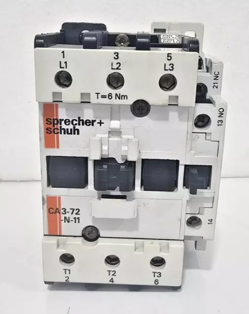 Contacteur Sprecher Schuh CA3-72-N-11 72 AMP 600VAC190-220 Volt 50/60Hz 3 pôles 2