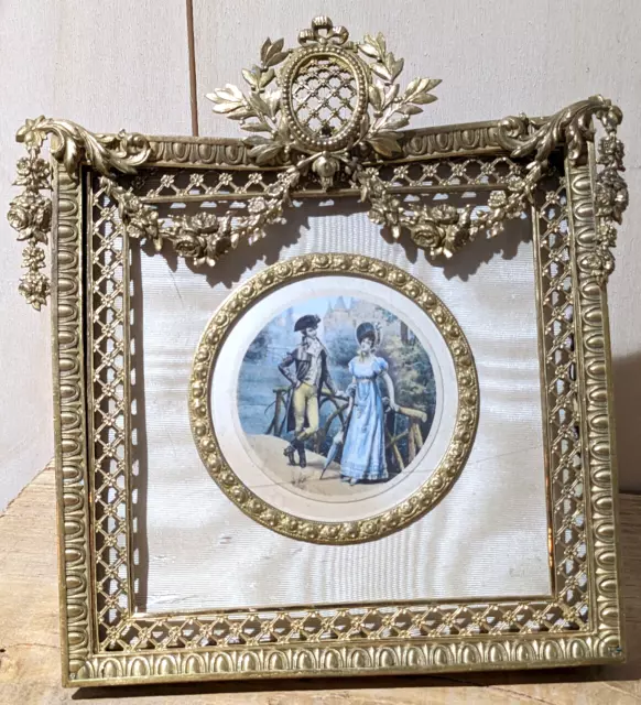 Superb French Antique Bronze / Brass Picture Frame Louis Xv Style