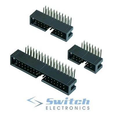 IDC RIGHT ANGLE Pin PCB Boxed Header Connector 2.54mm 10 to 40 Ways £