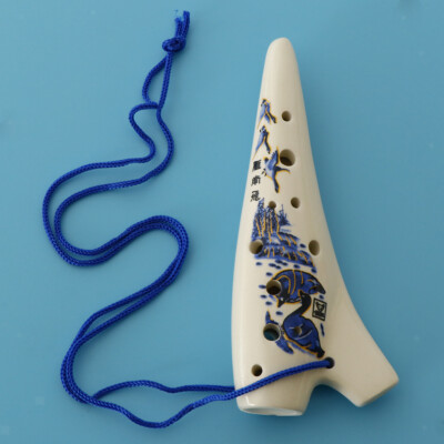 Mini Ceramic Ocarina 12 Hole C Key Wind Instrument for Kids Beginner Gift