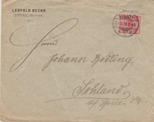 Brief DR von Zittau nach Sohland a.d.Spree 29.12.1899