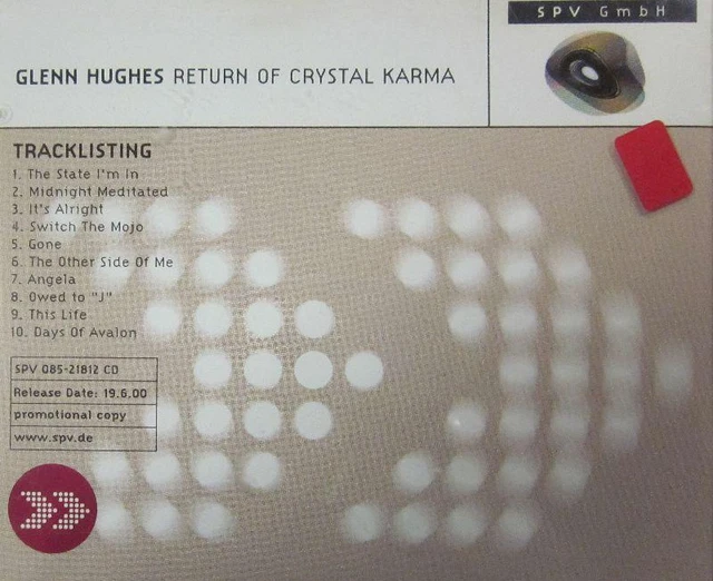 Glen Hughes(CD Single)Return Of Crystal Karma-SPV-SPV 085-21812-P-Germany-