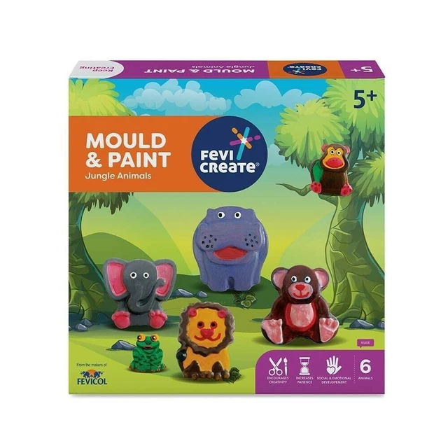 Molde y pintura de bricolaje Kit de manualidades de animales de la selva...