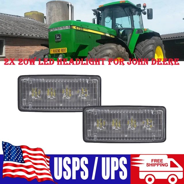 2x 20W LED Headlight LED Work Light RE306510 For John Deere 4755 4955 4555 6500