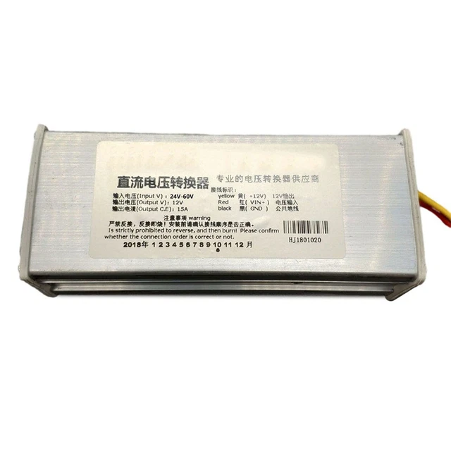 Reliable DC24V36V48V60V to 12V 15A Converter for Ebikes Multiple Protections