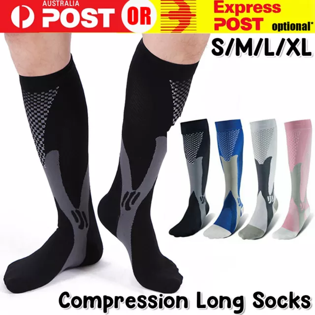 Compression Socks Copper Medical Stockings Anti Fatigue Travel Running Unisex AU