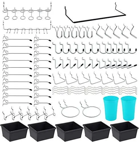 Pegboard Hooks Peg Board Bins Peg Locks for Organizing Various Tools 167 Pieces
