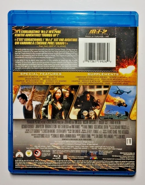 MISSION: IMPOSSIBLE II (Blu-ray Disc, 2010, Canadian) £5.23 - PicClick UK