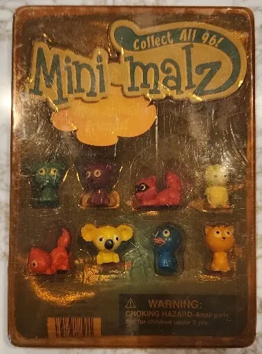 Mini Malz Mini Animal Friends Set of 8 Figurines Vending Machine Display Vintage