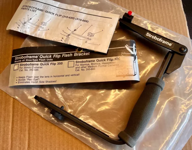 Stroboframe Quick Flip 350 Flash Bracket NEW for 35mm Cameras