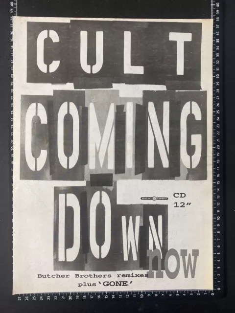Cult - Coming Down  - 1996 Advert Poster L167