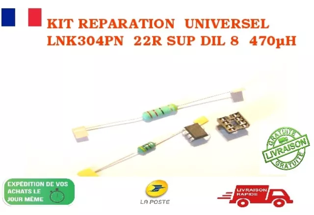 Kit LNK304PN, Self 470uH - 280mA, Resistance 22 ohms 3W, Support DIP8,L1790