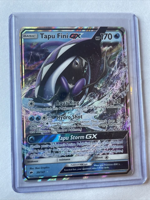 Pokemon Card Tapu Fini GX 39/147 Burning Shadows Half Art Near Mint