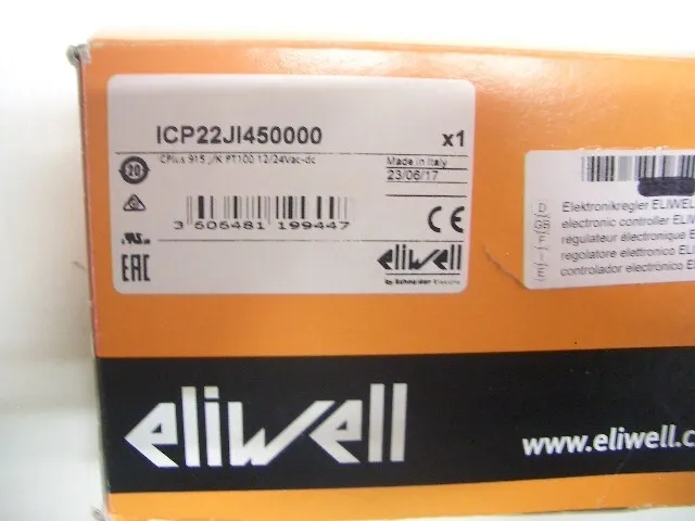 eliwell Typ ICP 22JI450000 Elektronischer Temp. Regler für Gewerbekühlung