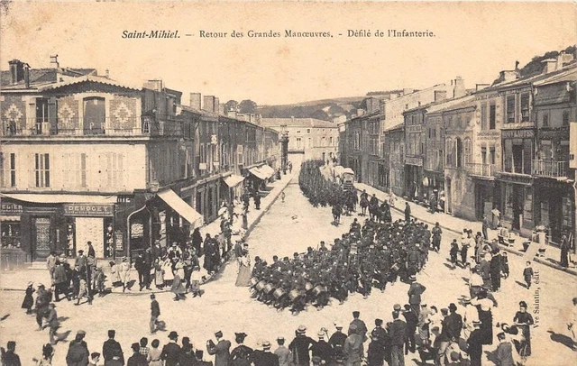CPA 55 SAINT MIHIEL RETURN OF THE GREAT MANOEUVRES INFANTRY PARADE (animated