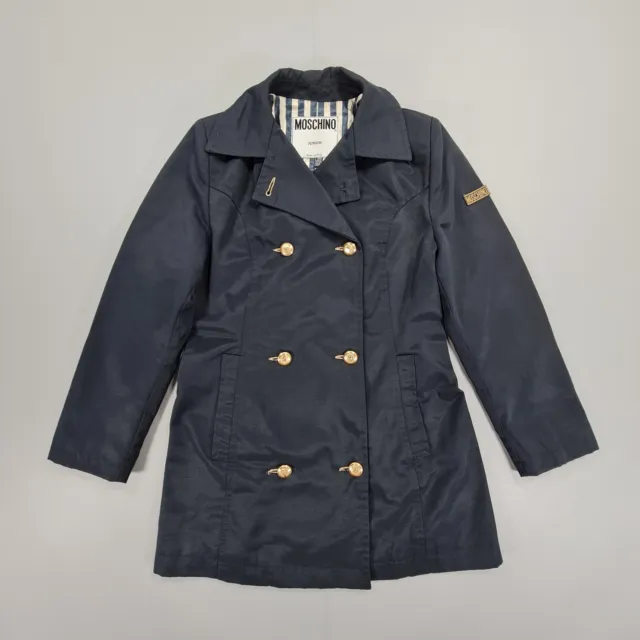Moschino Kids Girls Jacket Navy Blue 12 Years Military Double Breasted Coat