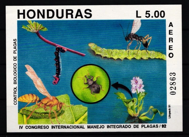 Honduras Block 50 postfrisch Insekten #JA534